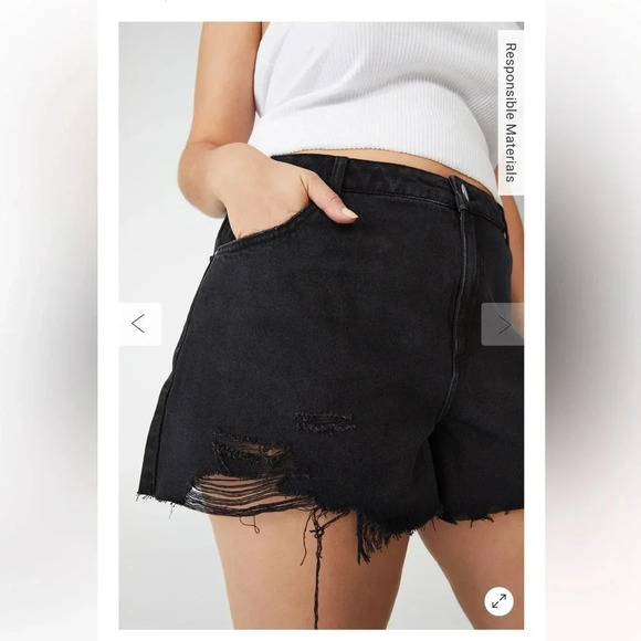 Curve A-Line High Rise Denim Short in Midnight Black Size 22 - Picture 3 of 5